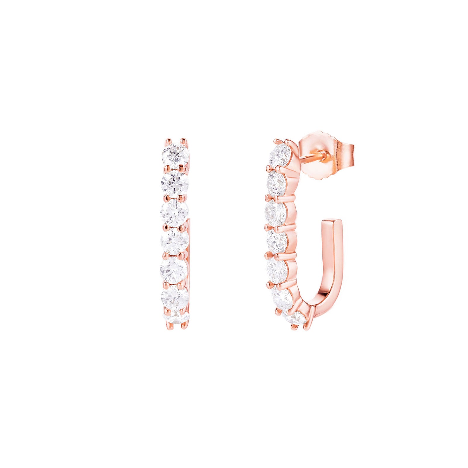 Carbon & Hyde Sparkler Pin Earrings - Rose Gold - Broken English Jewelry