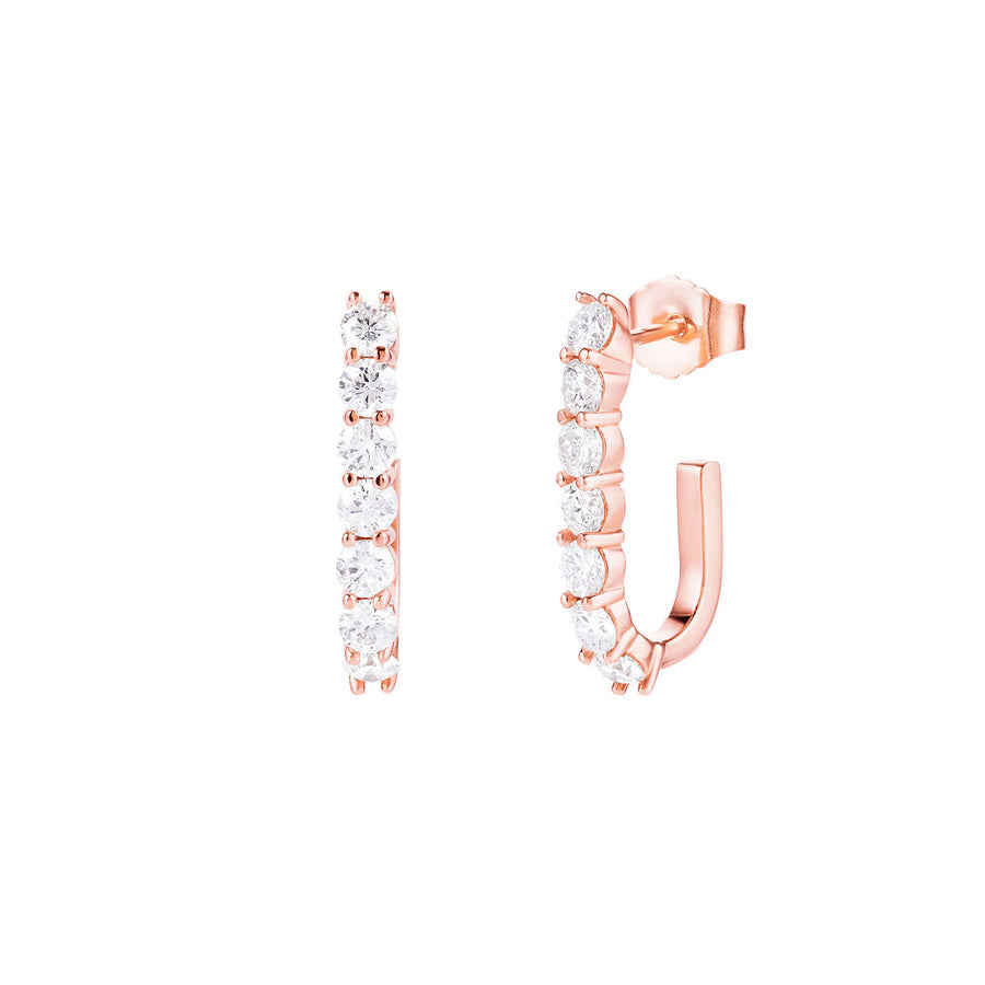 Carbon & Hyde Sparkler Pin Earrings - Rose Gold - Broken English Jewelry