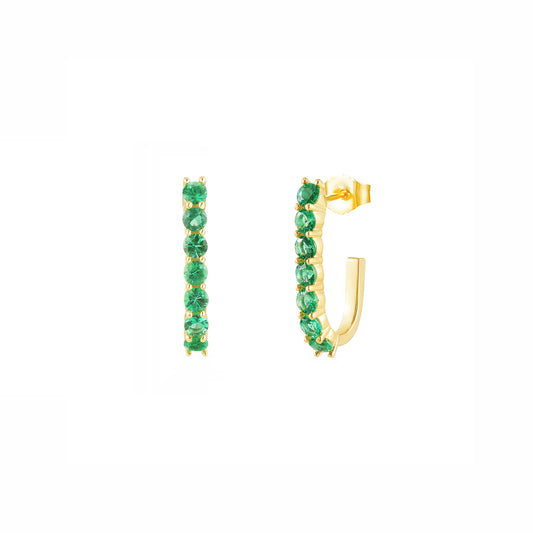 Sparkler Pin Earrings - Emerald - Main Img