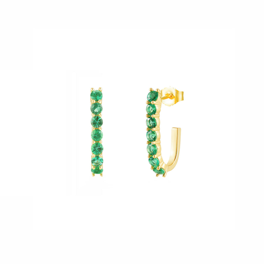 Carbon & Hyde Sparkler Pin Earrings - Emerald - Broken English Jewelry