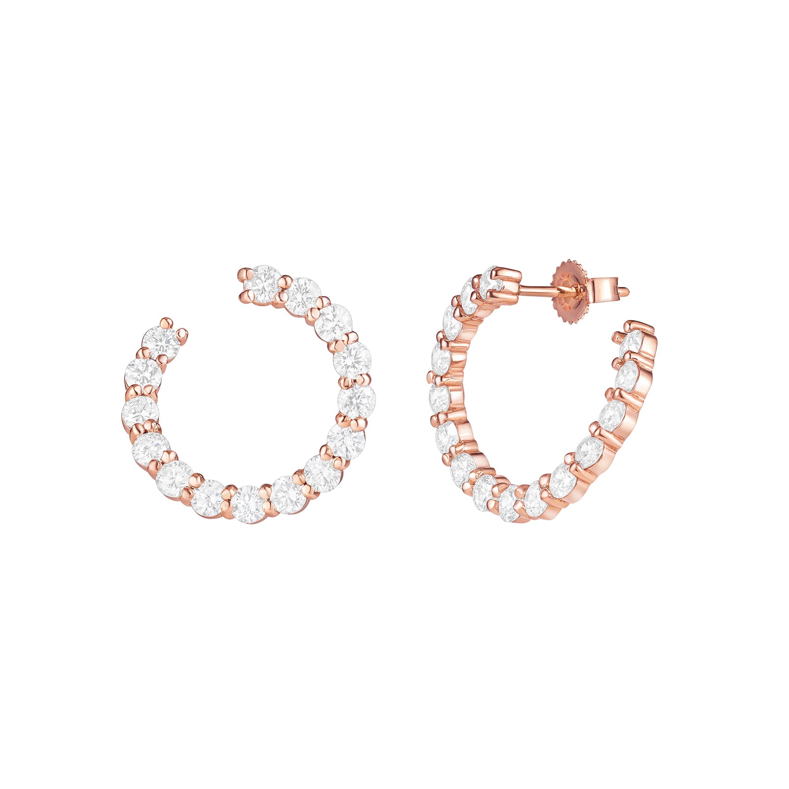 Carbon & Hyde XL Swirl Earrings - Rose Gold - Broken English Jewelry