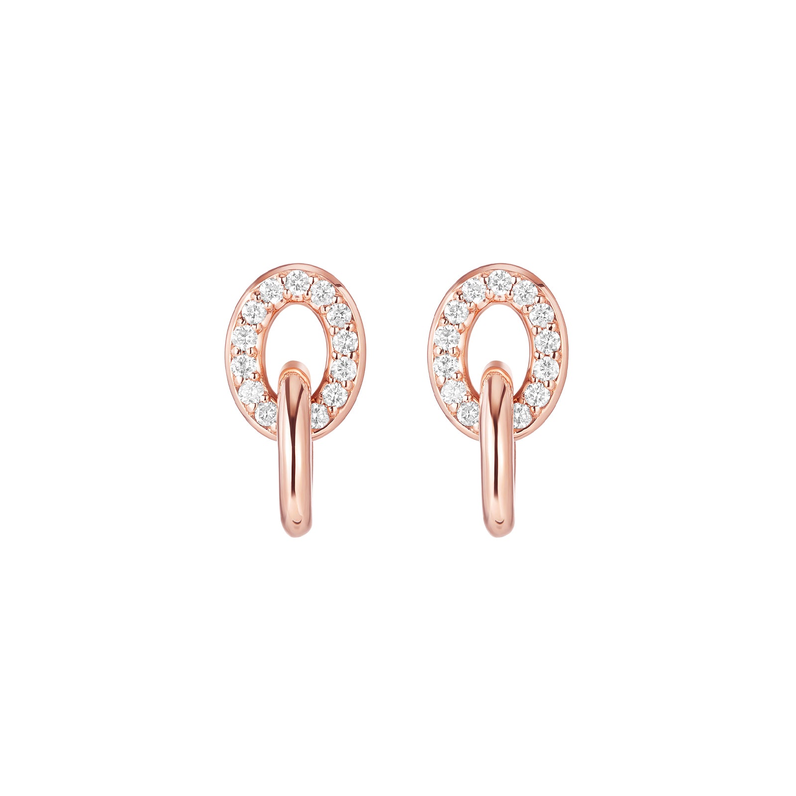Carbon & Hyde Linked Earrings - Rose Gold - Earrings - Broken English Jewelry