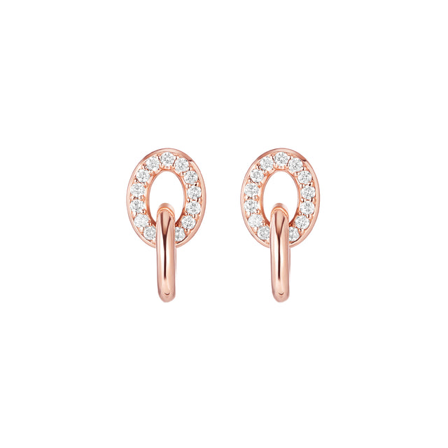 Carbon & Hyde Linked Earrings - Rose Gold - Earrings - Broken English Jewelry