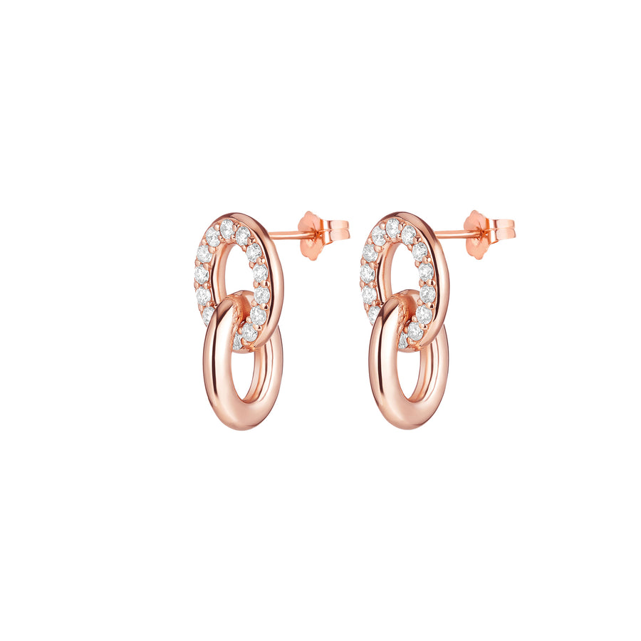Carbon & Hyde Linked Earrings - Rose Gold - Earrings - Broken English Jewelry