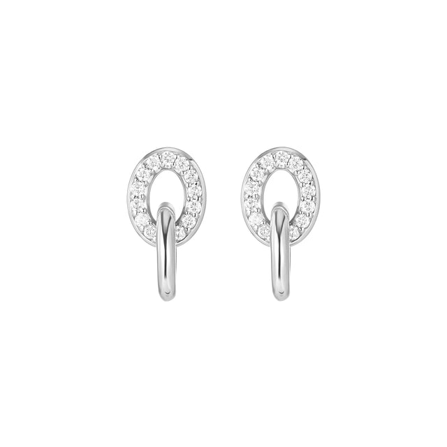 Carbon & Hyde Linked Earrings - White Gold - Earrings - Broken English Jewelry