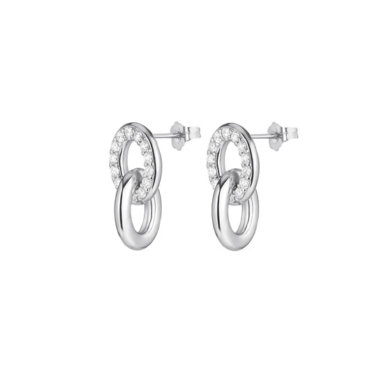 Linked Earrings - White Gold