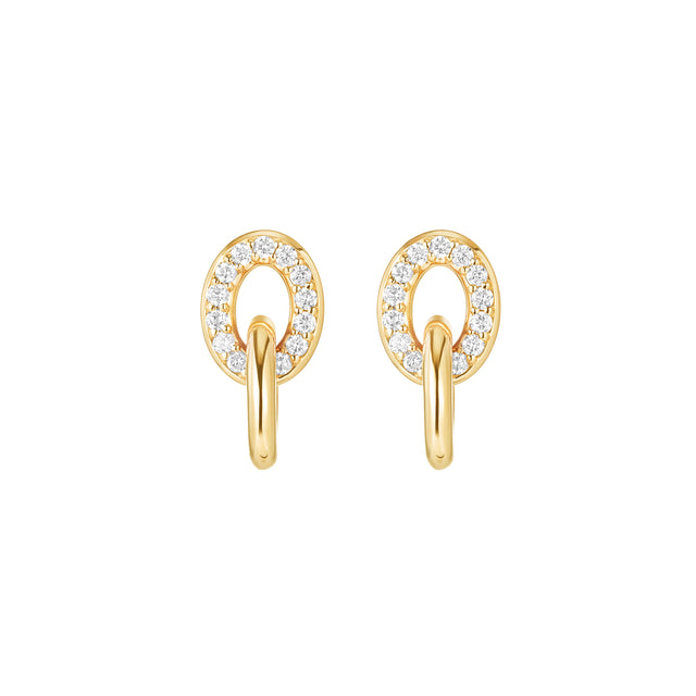 Carbon & Hyde Linked Earrings - Yellow Gold - Earrings - Broken English Jewelry