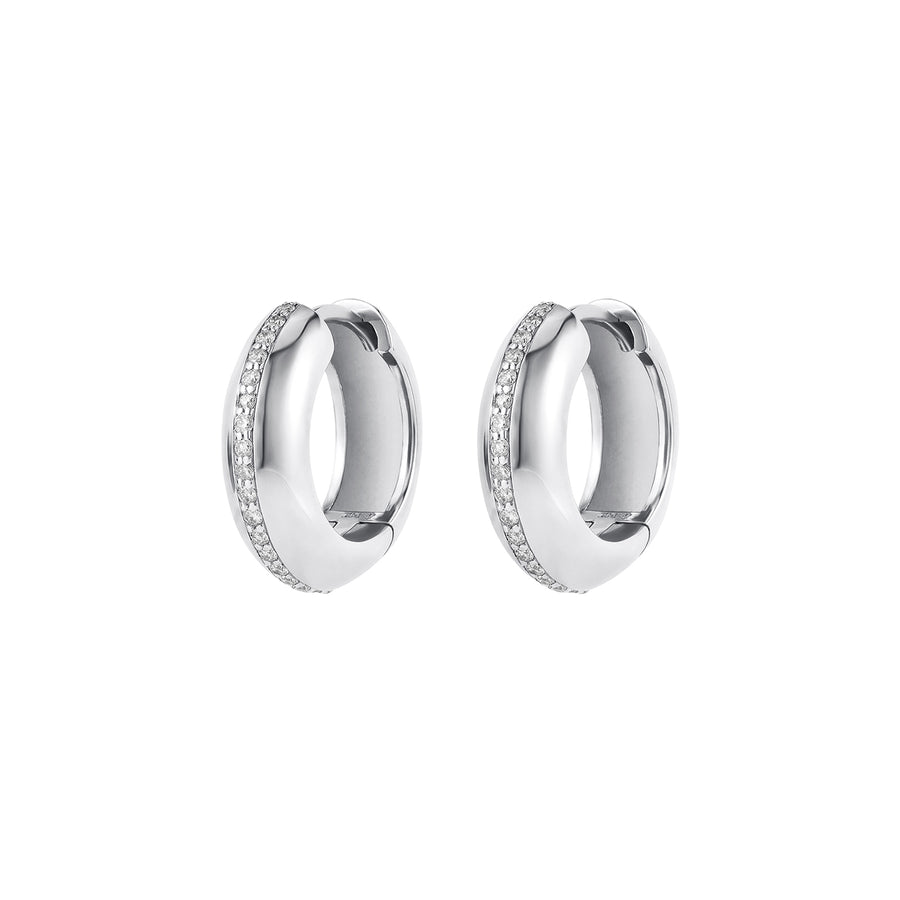 Carbon & Hyde Bubble Huggies - White Gold - Earrings - Broken English Jewelry