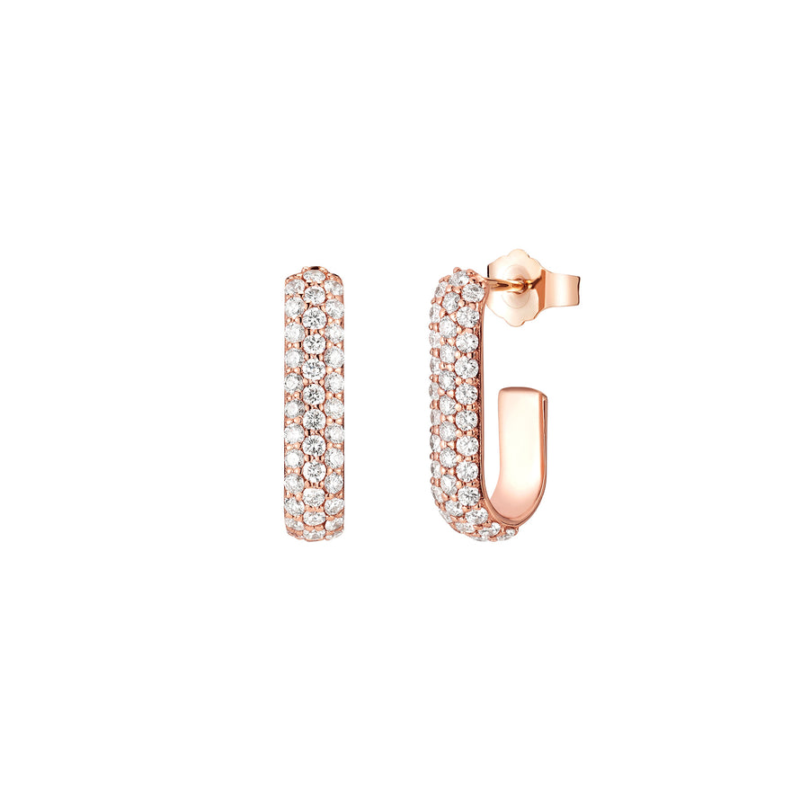 Carbon & Hyde XL Diamond Pin Hoops - Rose Gold - Earrings - Broken English Jewelry