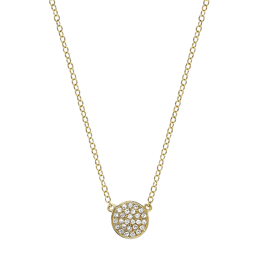 EF Collection Mini Diamond Disk Necklace - Yellow Gold - Broken English Jewelry