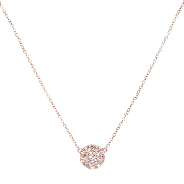 EF Collection Diamond Disk Necklace - Rose Gold - Broken English Jewelry