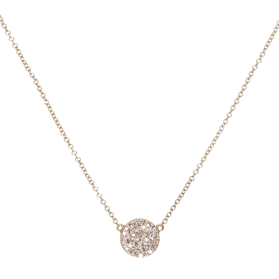 EF Collection Diamond Disk Necklace - Yellow Gold - Broken English Jewelry