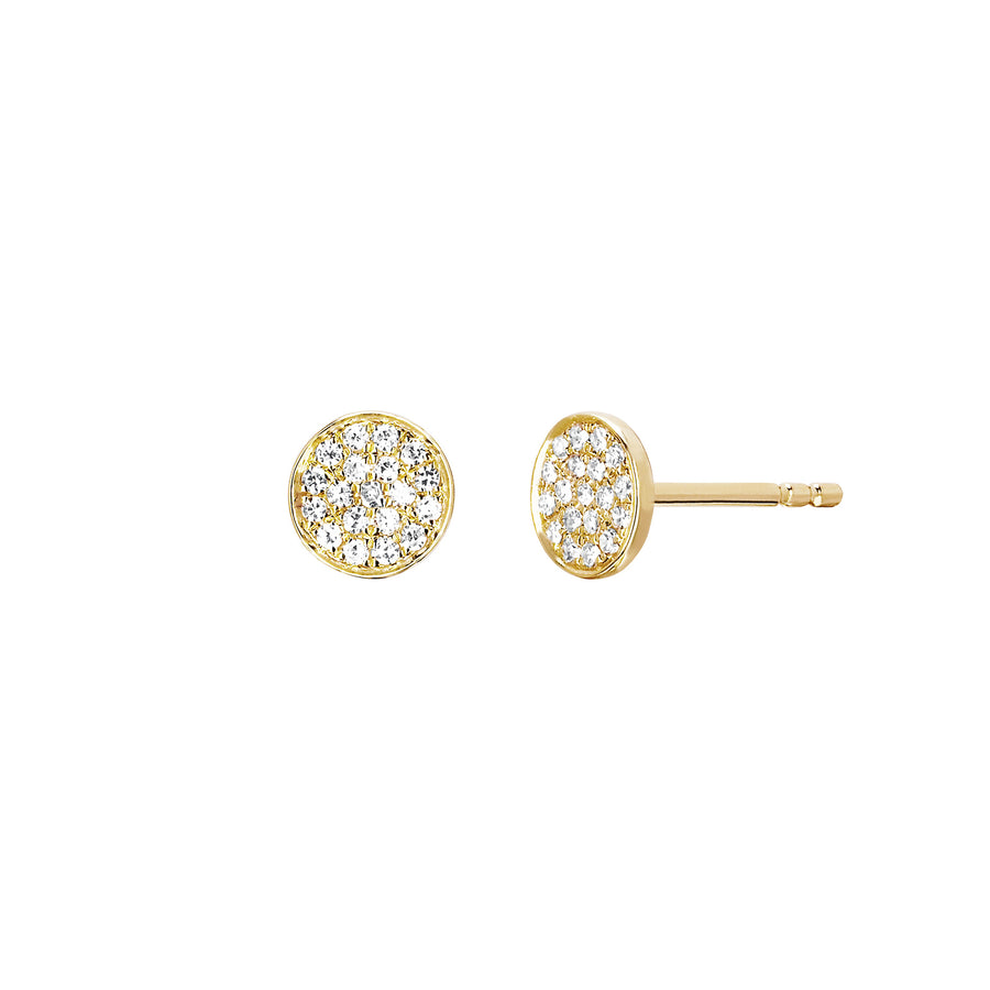 EF Collection Mini Disc Diamond Studs - Yellow Gold - Earrings - Broken English Jewelry