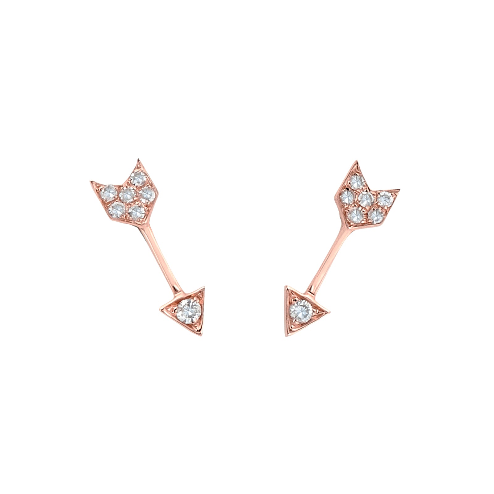 EF Collection Mini Arrow Studs - Rose Gold - Broken English Jewelry