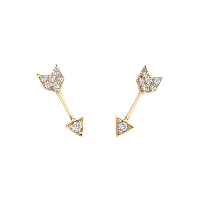 EF Collection Mini Arrow Studs - Yellow Gold - Broken English Jewelry