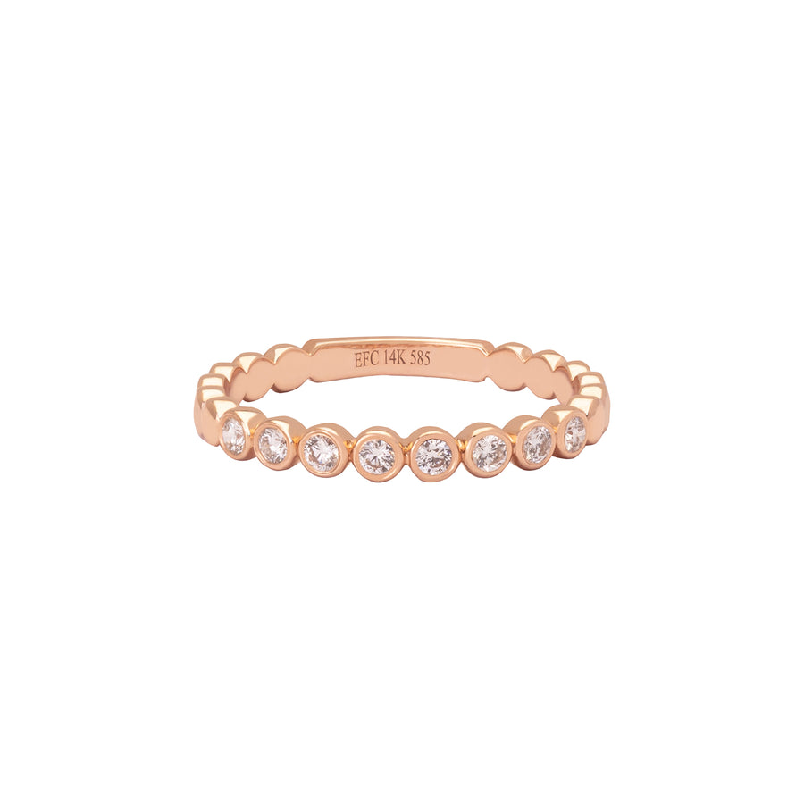 EF Collection Diamond Bezel Stack Ring - Rose Gold - Broken English Jewelry