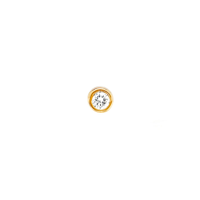 EF Collection Diamond Bezel Stud - Yellow Gold - Broken English Jewelry