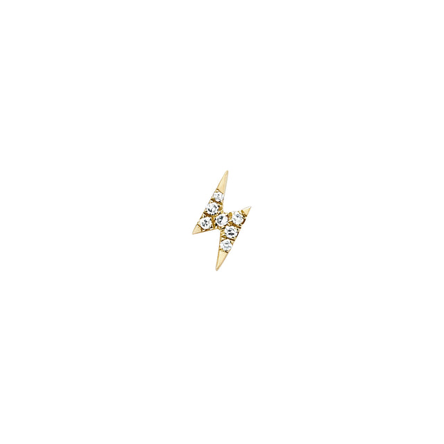 EF Collection Mini Lightning Bolt Stud - Yellow Gold - Broken English Jewelry