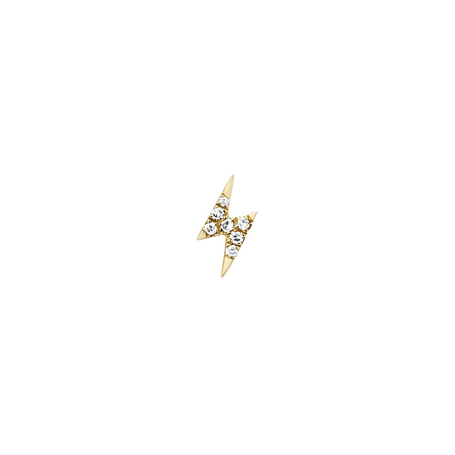 EF Collection Mini Lightning Bolt Stud - Yellow Gold - Broken English Jewelry