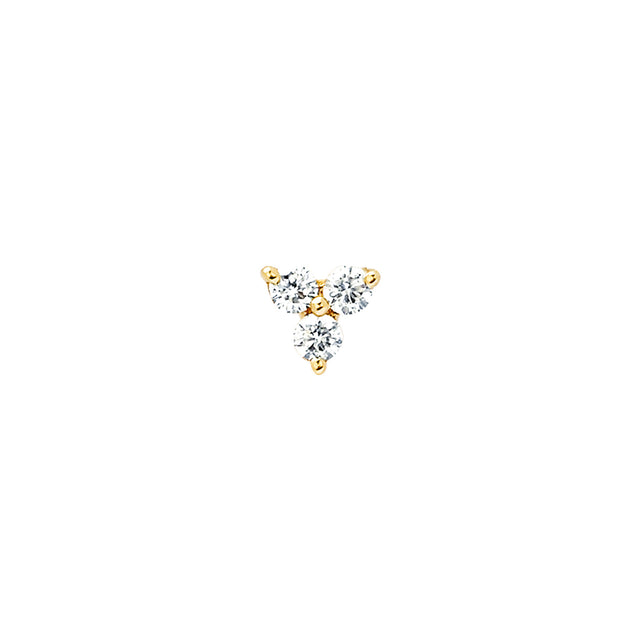 EF Collection Trio Stud - Yellow Gold - Earrings - Broken English Jewelry