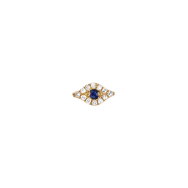 EF Collection Diamond Evil Eye Stud - Sapphire - Broken English Jewelry
