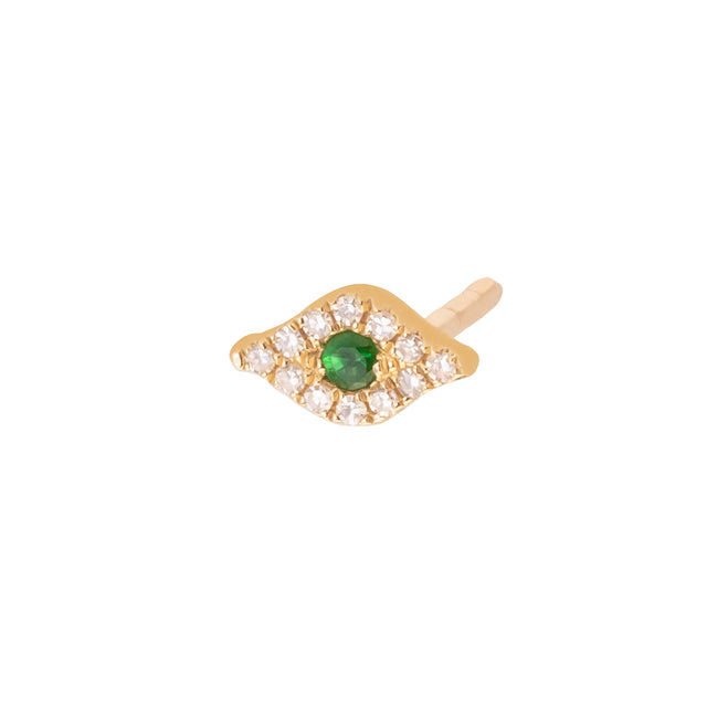 EF Collection Diamond Evil Eye Stud - Tsavorite - Broken English Jewelry