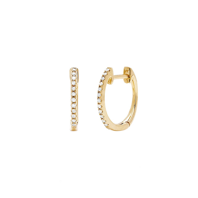 EF Collection Mini Diamond Huggies - Yellow Gold - Broken English Jewelry