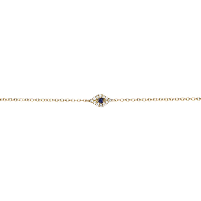 EF Collection Evil Eye Sapphire Bracelet - Yellow Gold - Bracelets - Broken English Jewelry