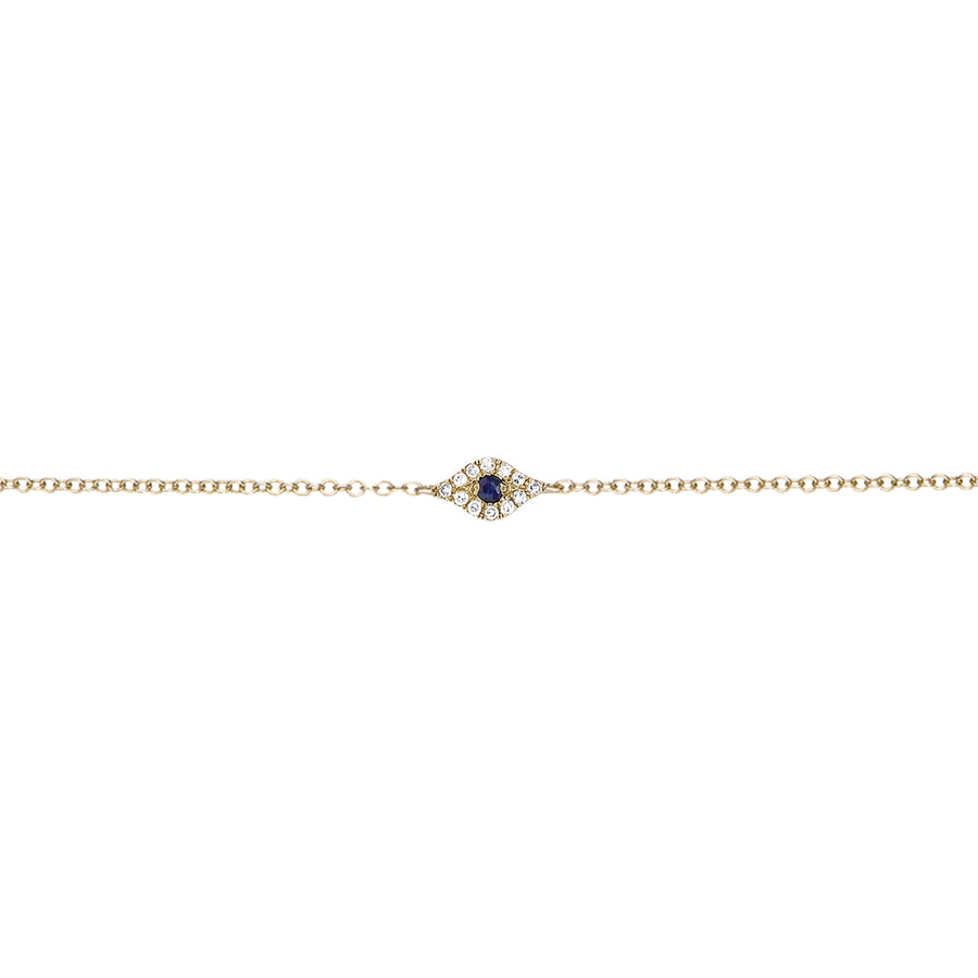 EF Collection Evil Eye Sapphire Bracelet - Yellow Gold - Bracelets - Broken English Jewelry