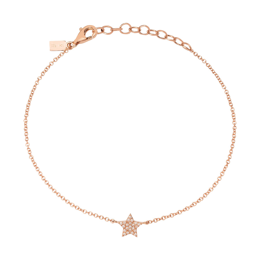 EF Collection Diamond Star Chain Bracelet - Rose Gold - Broken English Jewelry