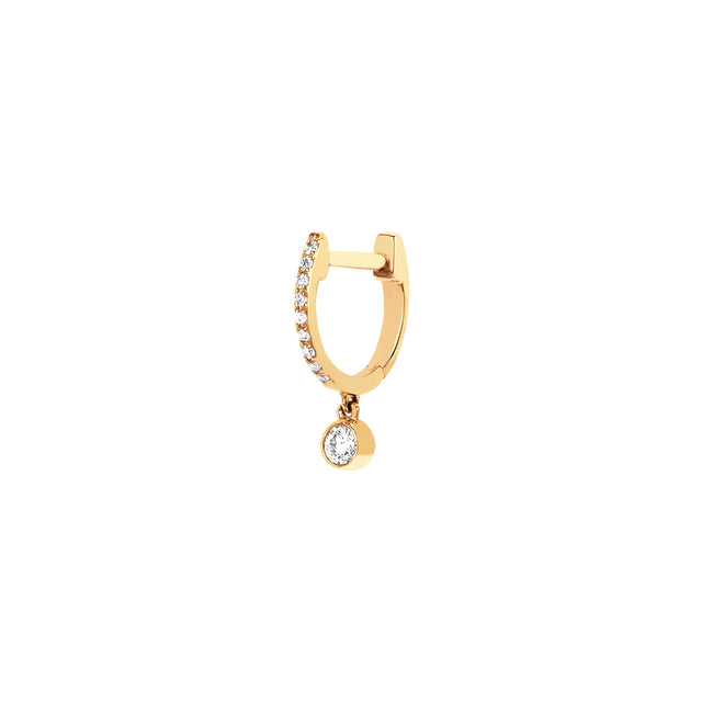 EF Collection Mini Pave Huggie Bezel Drop - Yellow Gold - Broken English Jewelry