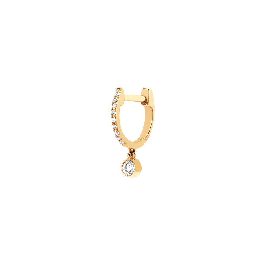 EF Collection Mini Pave Huggie Bezel Drop - Yellow Gold - Broken English Jewelry