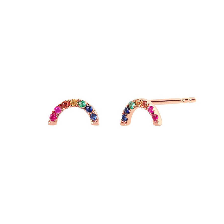 EF Collection Rainbow Studs - Rose Gold - Earrings - Broken English Jewelry