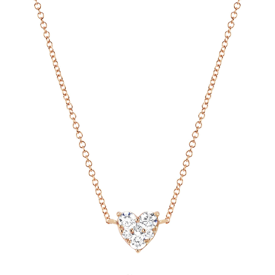 EF Collection Diamond Heart Choker Necklace - Rose Gold - Necklaces - Broken English Jewelry