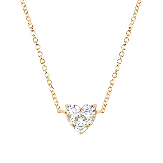 EF Collection Diamond Heart Choker Necklace  - Necklaces - Broken English Jewelry