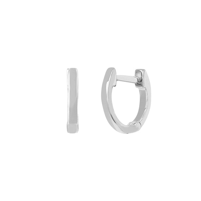 EF Collection Mini Huggies - White Gold - Earrings - Broken English Jewelry