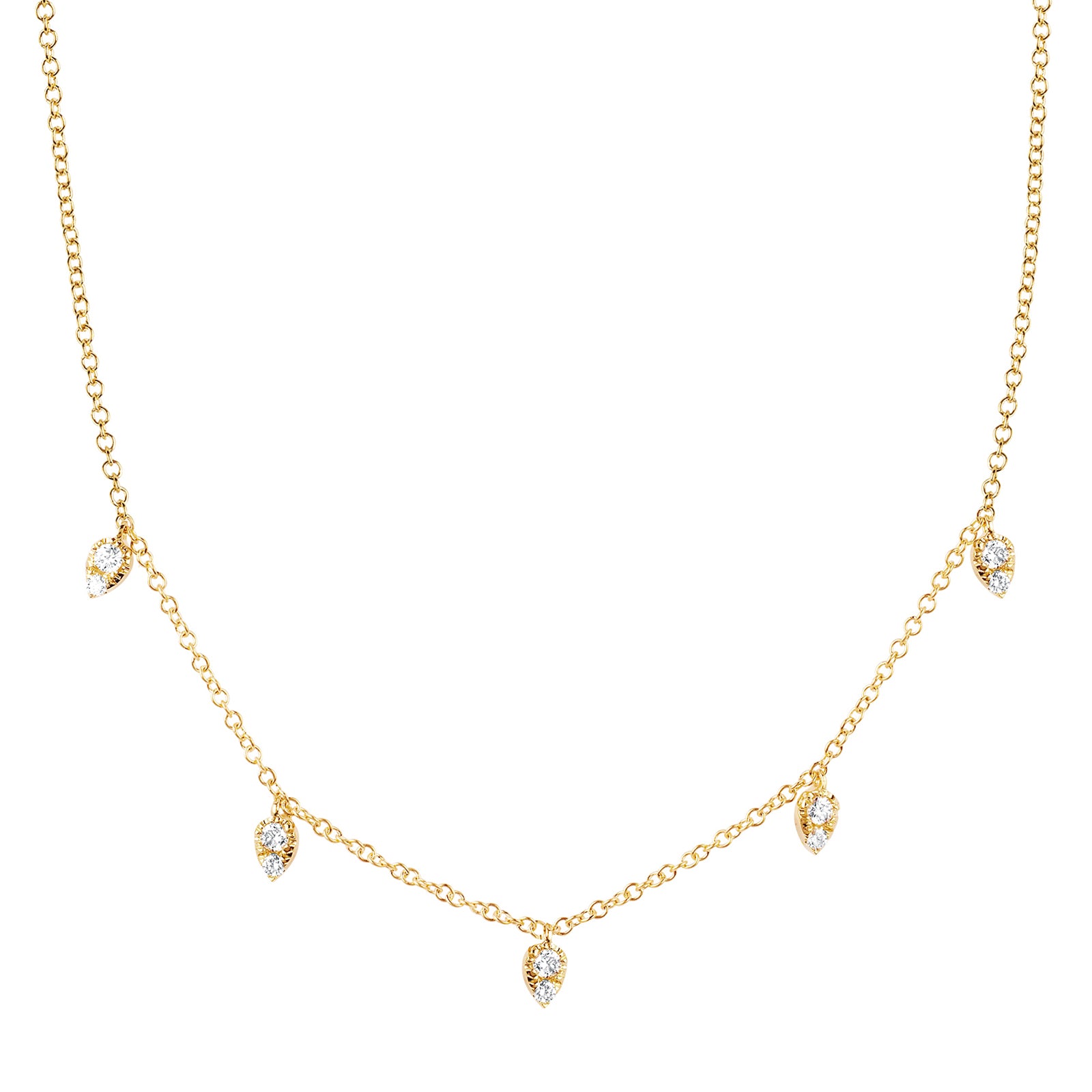 EF Collection Mini Teardrop Choker Necklace - Yellow Gold - Broken English Jewelry