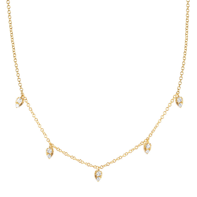 EF Collection Mini Teardrop Choker Necklace - Yellow Gold - Broken English Jewelry