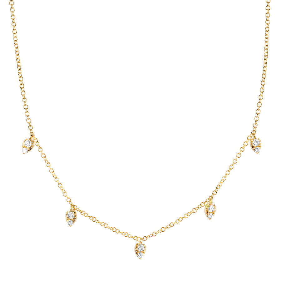 EF Collection Mini Teardrop Choker Necklace - Yellow Gold - Broken English Jewelry