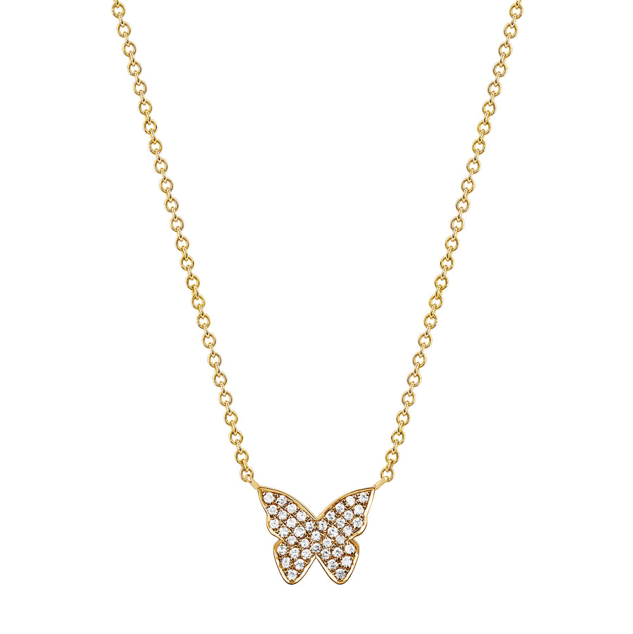 EF Collection Butterfly Necklace - Yellow Gold - Broken English Jewelry