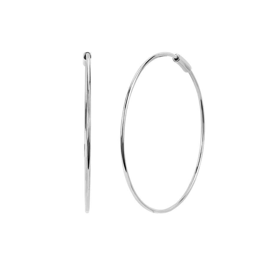 EF Collection Perfect Hoops - White Gold - Earrings - Broken English Jewelry