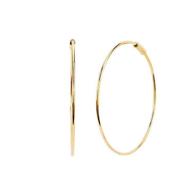 EF Collection Perfect Hoops - Yellow Gold - Earrings - Broken English Jewelry