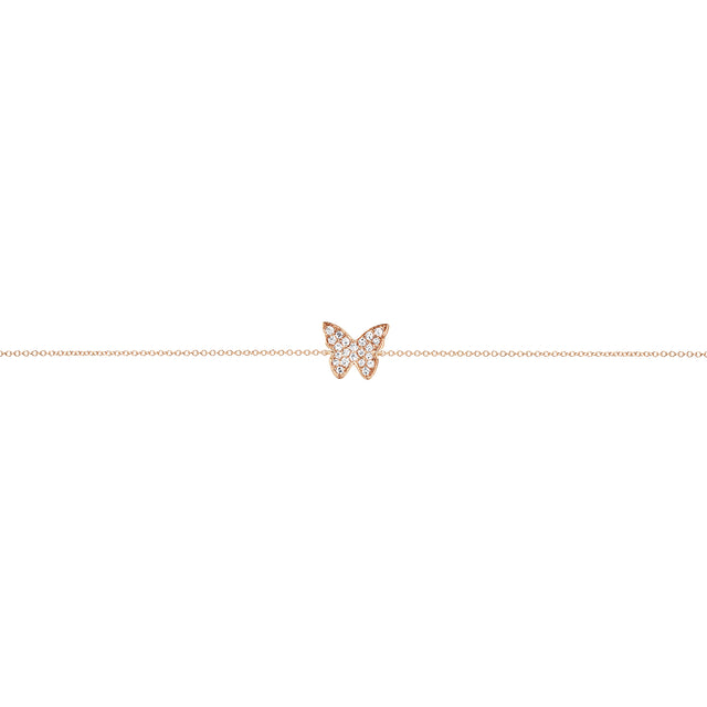 EF Collection Diamond Butterfly Bracelet - Rose Gold - Broken English Jewelry