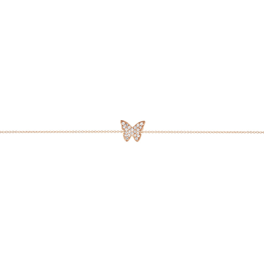 EF Collection Diamond Butterfly Bracelet - Rose Gold - Broken English Jewelry