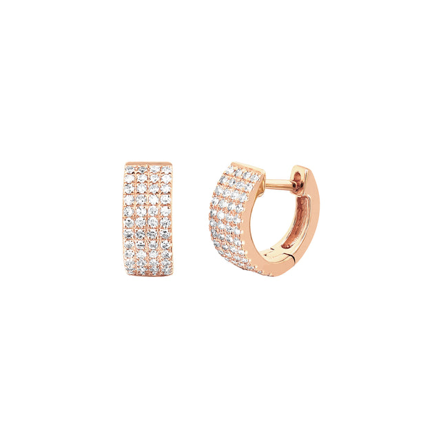 EF Collection Jumbo Diamond Huggies - Rose Gold - Broken English Jewelry
