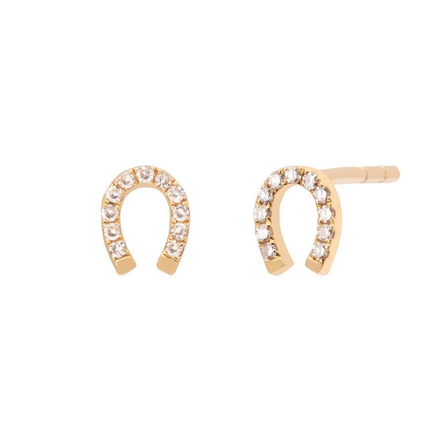 EF Collection Mini Horseshoe Stud Earrings - Gold - Broken English Jewelry