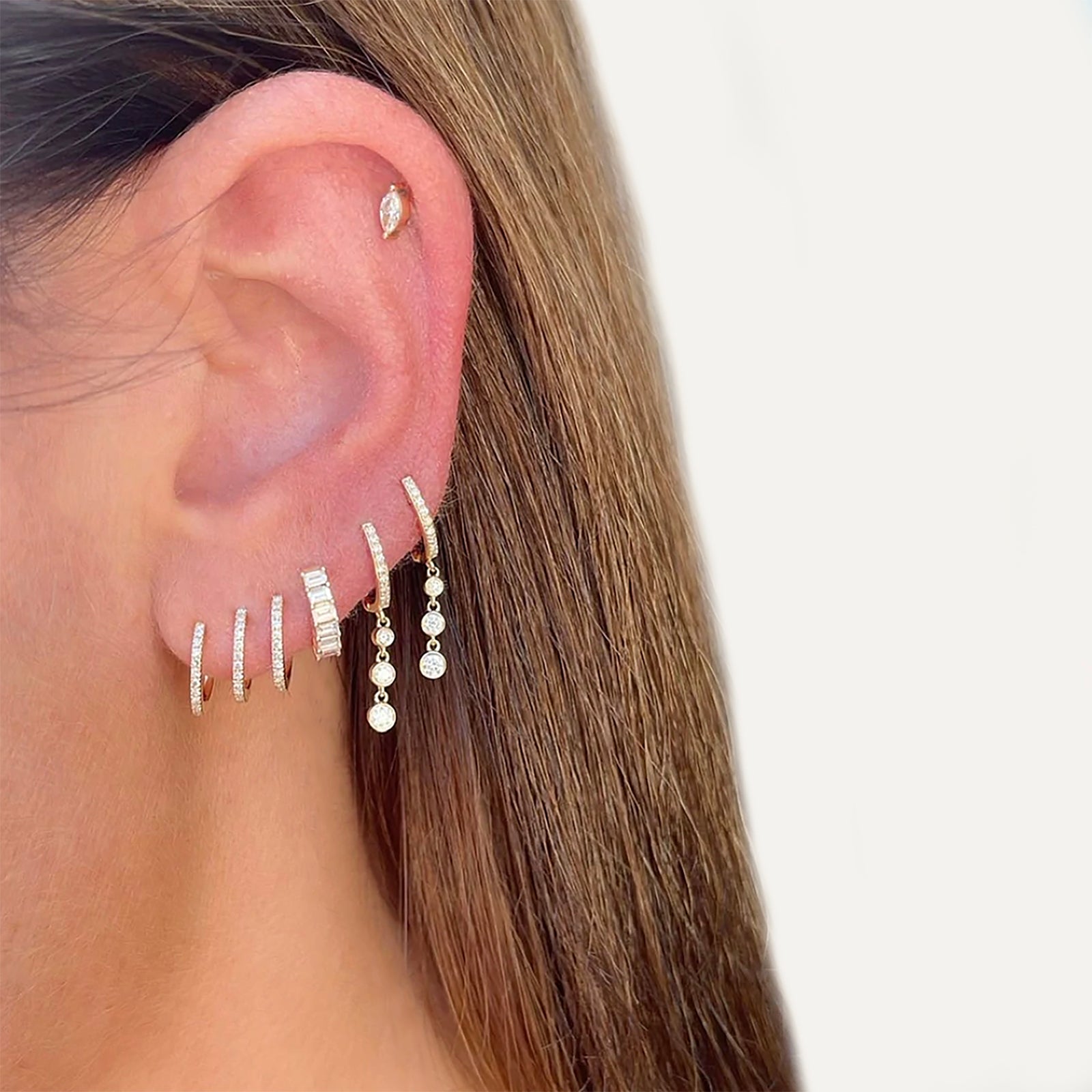 EF Collection Marquise Diamond Studs - Rose Gold - Earrings - Broken English Jewelry