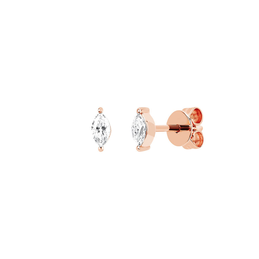 EF Collection Marquise Diamond Studs - Rose Gold - Earrings - Broken English Jewelry