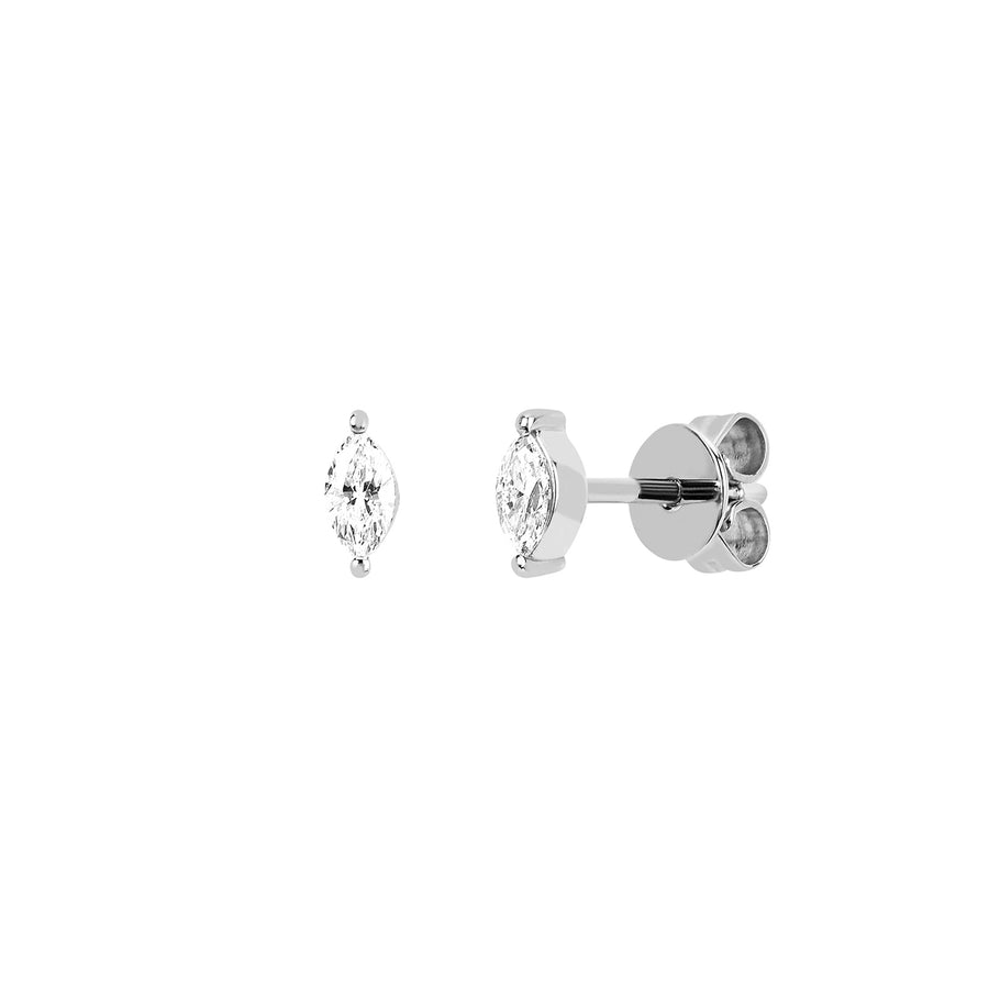 EF Collection Marquise Diamond Studs - White Gold - Earrings - Broken English Jewelry