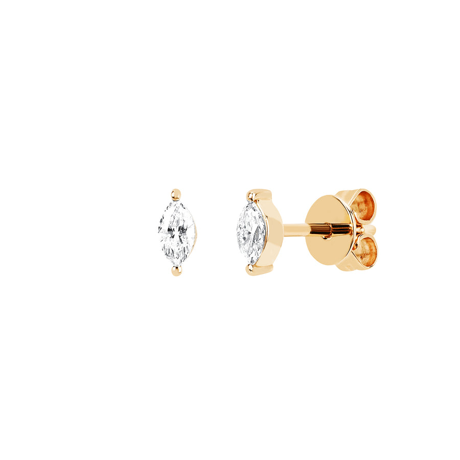 EF Collection Marquise Diamond Studs - Yellow Gold - Broken English Jewelry